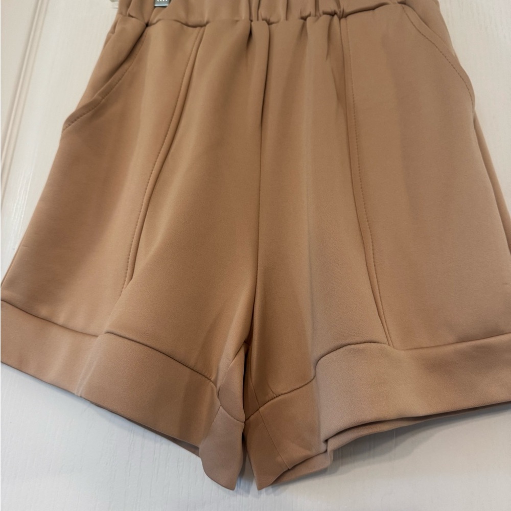 YNS Generic Tan High Waist Shorts Relaxed Fit NWOT!!!